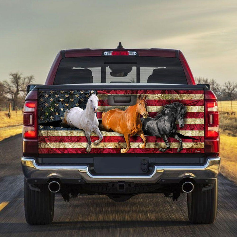 Horses truck Tailgate Decal Sticker Wrap Mother's Day Father's Day Camping Hunting Wrap Decals For Trucks