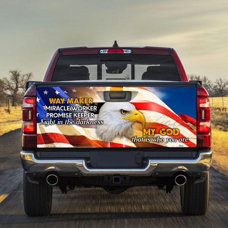 God Jesus Cross Eagle American truck Tailgate Decal Sticker Wrap Mother's Day Father's Day Camping Hunting Wrap Decals For Trucks