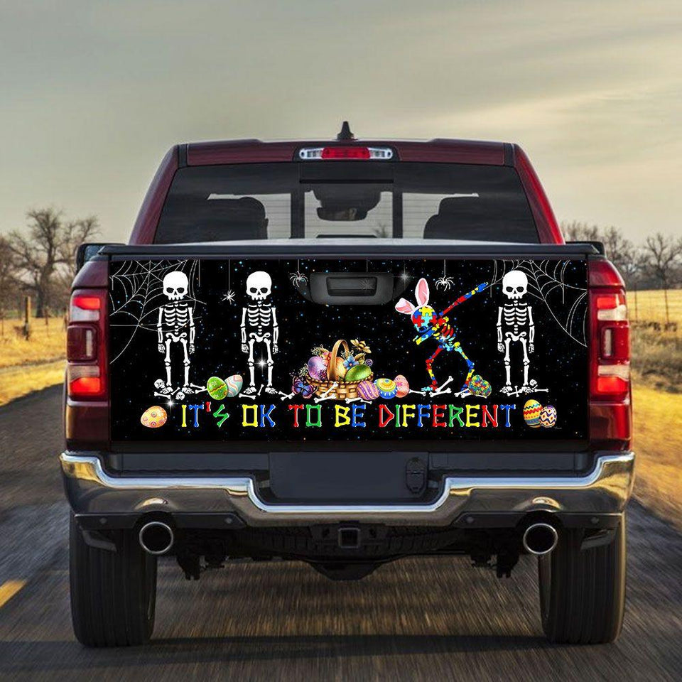 It's Ok To Be Different. Autism Awareness truck Tailgate Decal Sticker Wrap Mother's Day Father's Day Camping Hunting Wrap Decals For Trucks