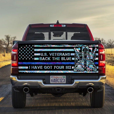 U.s. Veteran Back The Blue truck Tailgate Decal Sticker Wrap Mother's Day Father's Day Camping Hunting Wrap Decals For Trucks