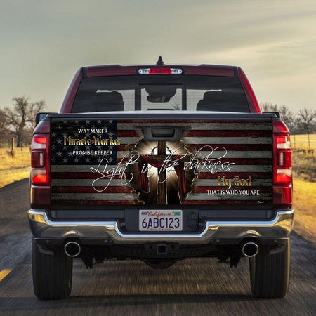 God Jesus Cross American truck Tailgate Decal Sticker Wrap Mother's Day Father's Day Camping Hunting Wrap Decals For Trucks
