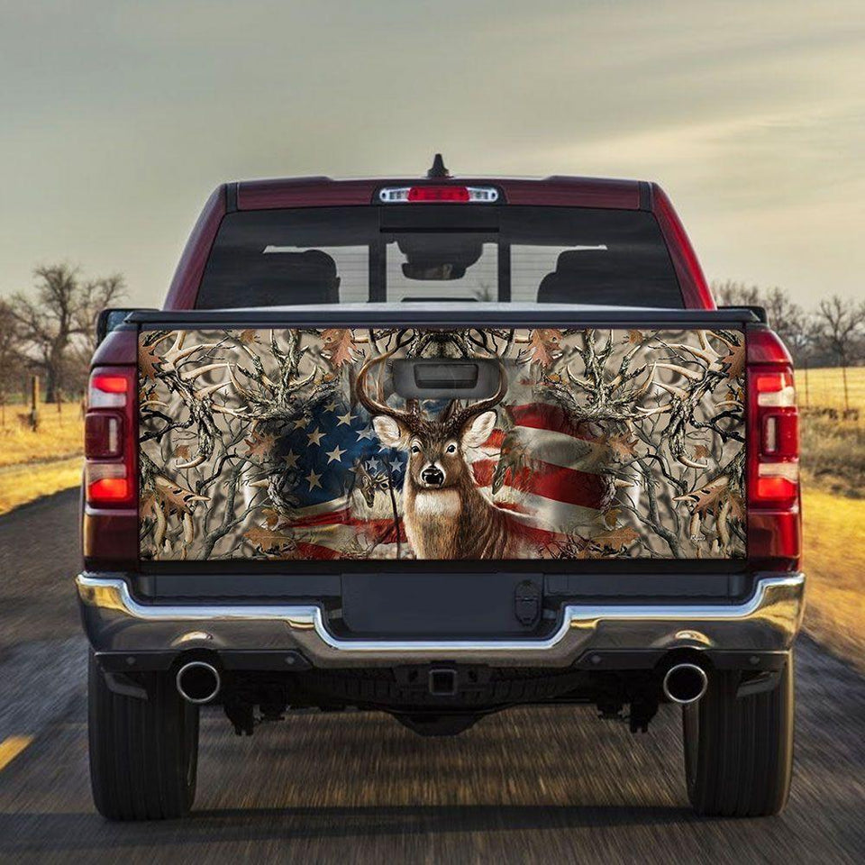 Deer American truck Tailgate Decal Sticker Wrap Mother's Day Father's Day Camping Hunting Wrap Decals For Trucks