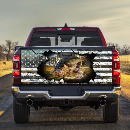 Fishing American truck Tailgate Decal Sticker Wrap Mother's Day Father's Day Camping Hunting Wrap Decals For Trucks