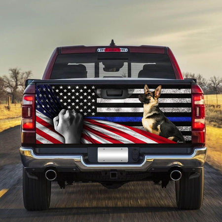 German Shepherd. The Thin Blue Lintruck Tailgate Decal Sticker Wrap Mother's Day Father's Day Camping Hunting Wrap Decals For Trucks