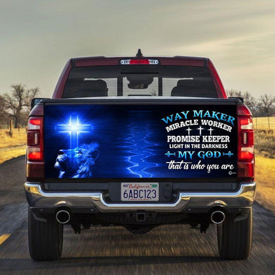 Way Maker Miracle Worker Jesus Chrico truck Tailgate Decal Sticker Wrap Mother's Day Father's Day Camping Hunting Wrap Decals For Trucks