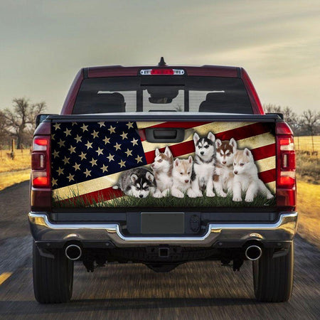 Husky American truck Tailgate Decal Sticker Wrap Mother's Day Father's Day Camping Hunting High Quality Gift Idea Tailgate Wrap Decals For Trucks
