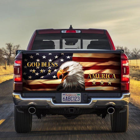 God Bless American truck Tailgate Decal Sticker Wrap Mother's Day Father's Day Camping Hunting Wrap Decals For Trucks