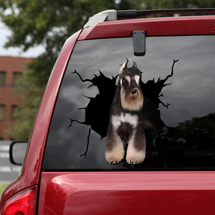 [ld0262-snf-lad]-giant-schnauzer-crack-car-sticker-dogs-lover