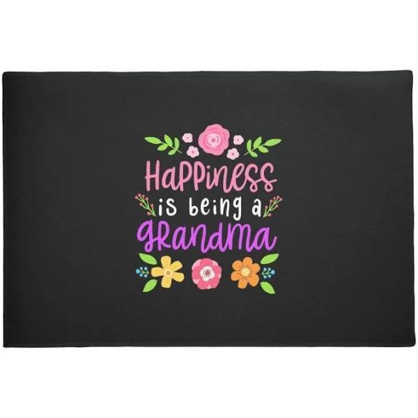 Hapiness is Being a Grandma Flower Welcome Mat House Warming
