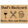 Dad'S Backyard Beers Bets And Brisket  Funny Welcome Mat Housewarming Gift Home Decor Funny Indoor Outdoor Doormat Floor Mat Funny Gift Ideas