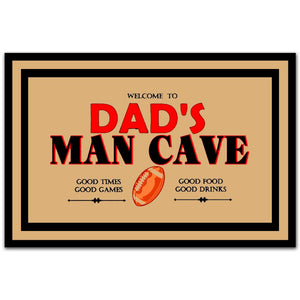 Dad'S Man Cave  Welcome Mat Housewarming Gift Home Decor Funny Indoor Outdoor Doormat Floor Mat Funny Gift Ideas Father Day Gift