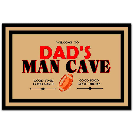 Dad'S Man Cave  Welcome Mat Housewarming Gift Home Decor Funny Indoor Outdoor Doormat Floor Mat Funny Gift Ideas Father Day Gift