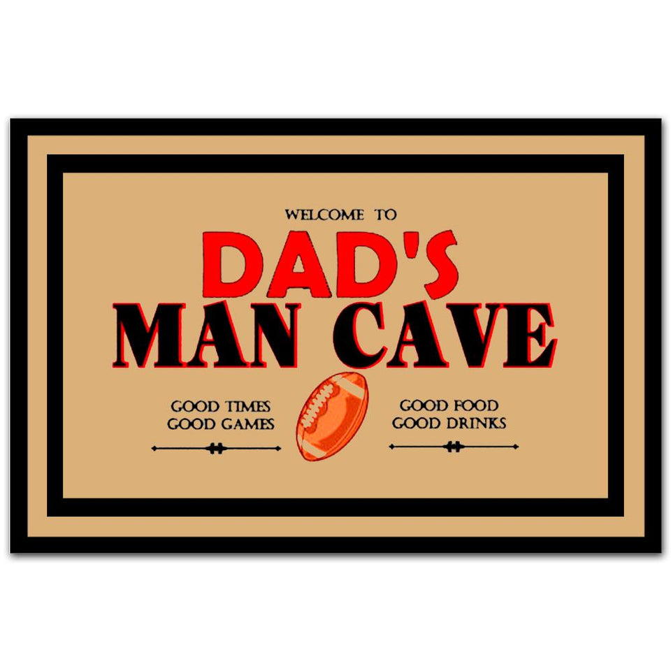 Dad'S Man Cave  Welcome Mat Housewarming Gift Home Decor Funny Indoor Outdoor Doormat Floor Mat Funny Gift Ideas Father Day Gift