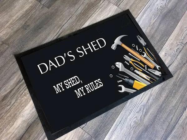 Dad'S Shed Welcome Mat Housewarming Gift Home Decor Funny Indoor Outdoor Doormat Floor Mat Funny Gift Ideass For Friend Gift For Family Father Day Gift