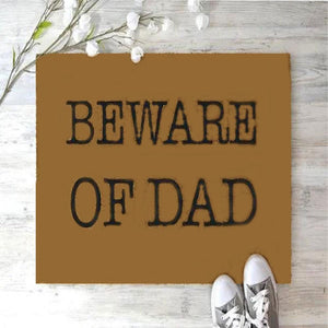 Father'S Day Gift Beware Of Dad Indoor Outdoor Doormat Floor Mat Funny Gift Ideas Housewarming Gift Family Welcome Mat