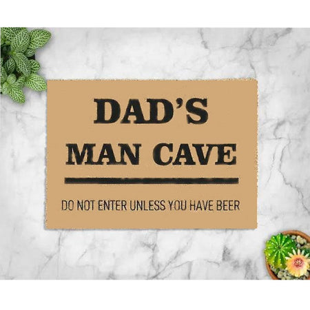 Dad'S Man Cave Do Not Enter Unless You Have Beer Funny Indoor Outdoor Doormat Floor Mat Funny Gift Ideas Welcome Mat Housewarming Gift Home Decor Gift For Dad Lovers