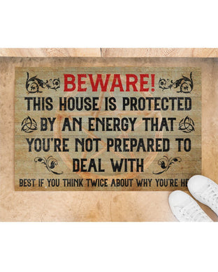 Witch Beware This House Is Protected Funny Indoor And Outdoor Indoor Outdoor Doormat Floor Mat Funny Gift Ideas Halloween Decor Halloween Gift