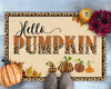Hello Pumpkin Indoor Outdoor Doormat Floor Mat Funny Gift Ideas Pumpkin Leopard Pumpkin Print Fall Autumn Thanksgiving