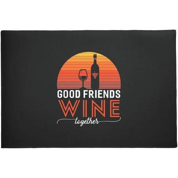 Good Friends Wine Together Funny Welcome Mat Housewarming Gift