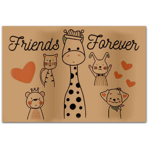 Animal Friends Forever  Floor Rug Housewarming Gift Home Living Home Decor Funny Indoor Outdoor Doormat Floor Mat Funny Gift Ideas