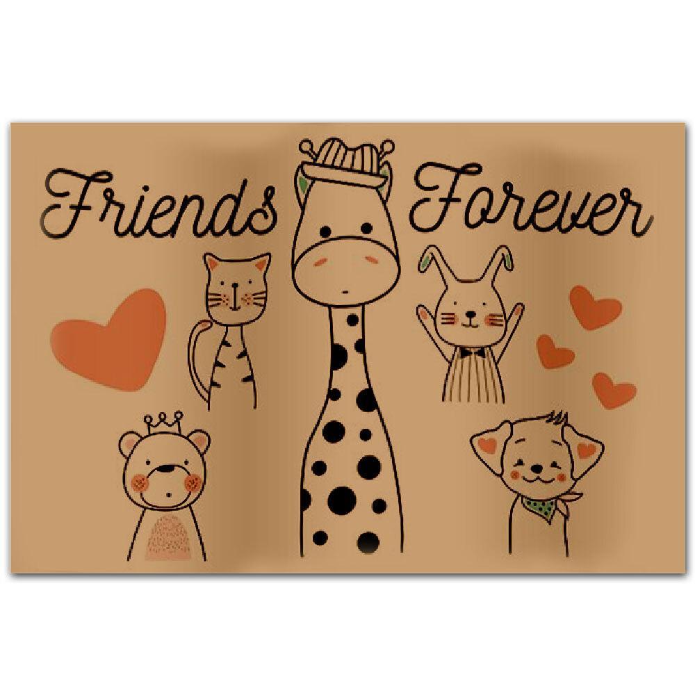 Animal Friends Forever  Floor Rug Housewarming Gift Home Living Home Decor Funny Indoor Outdoor Doormat Floor Mat Funny Gift Ideas