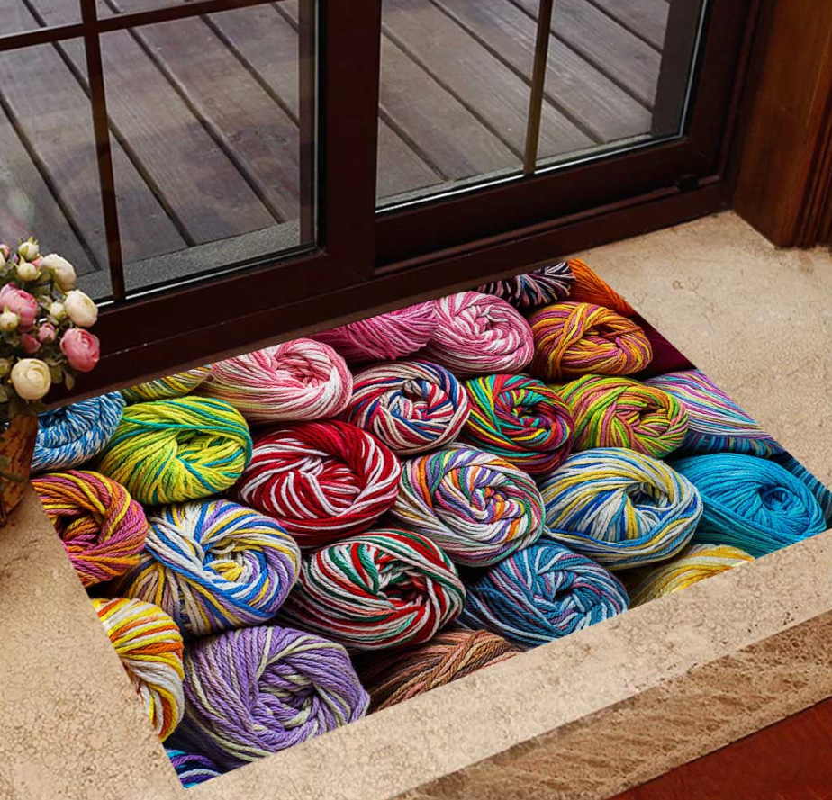 Yarn Knitting Indoor and Outdoor Indoor Outdoor Doormat Floor