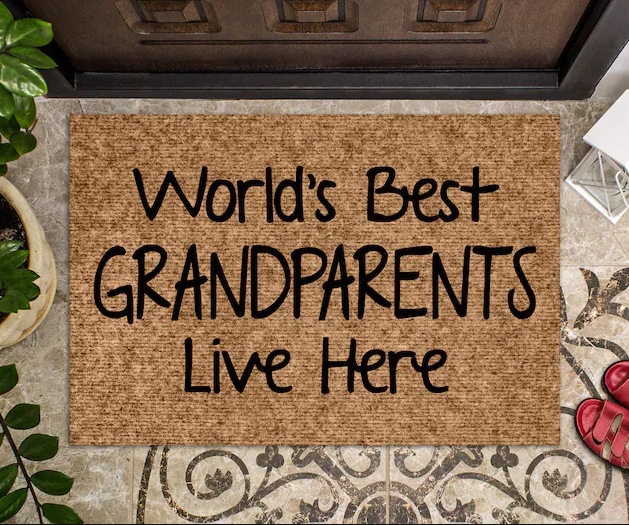 World's Best Grandparents Live Here Funny Indoor Outdoor Doormat