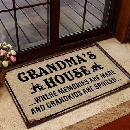 Grandma S House Where Memories Are Made & Grandkids Are Spoiled Vintage Indoor Outdoor Doormat Floor Mat Funny Gift Ideas Housewarming Gift Family Welcome Mat