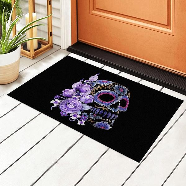 Day of the Dead Skull Floor Rug Housewarming Gift Home Living