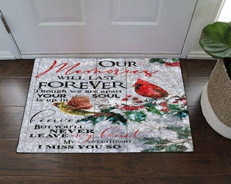Memories Our Will Last Forever Cardinal Indoor Outdoor Doormat Floor Mat Funny Gift Ideas Gift Home Decor Warm House Gift Welcome Mat
