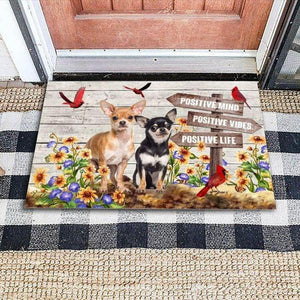 Chihuahua Cardinal Positive Everything Indoor Outdoor Doormat Floor Mat Funny Gift Ideas Dog Lover Gift Home Decor