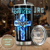 Camellia Personalized American USA Glag Correctional Officer Stainless Steel Tumbler - Double-Walled Insulation Thermal Cup With Lid Gift For Police Officer Military 4th Of July