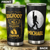 Camellia Personalized Bigfoot World Champion Social Distancing Stainless Steel Tumbler - Double-Walled Insulation Travel Thermal Cup With Lid Gift For Yeti Sasquatch Believer