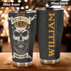 Camellia Personalized I'm The Psychotic Bearded Beast Viking Skull Stainless Steel Tumbler - Double-Walled Insulation Travel Thermal Cup With Lid Gift For Viking Lover