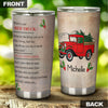 Camellia Personalized Red Truck Christmas Tree Graphics Stainless Steel Tumbler - Double-Walled Insulation Thermal Cup With Lid Gift For Xmas Holiday