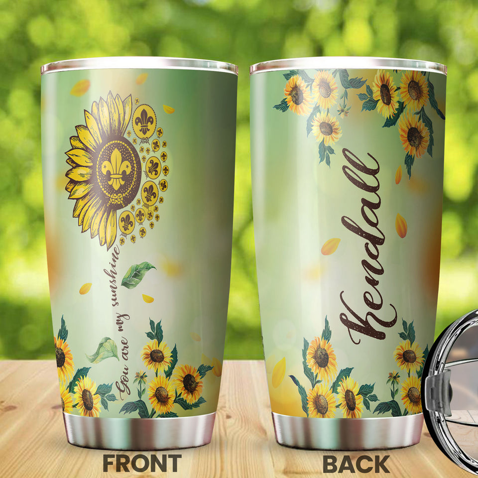 Camellia Personalized Sunflower Boyscouts American You Are My Sunshine Stainless Steel Tumbler - Double-Walled Insulation Travel Thermal Cup With Lid Gift For Boy Scouts Teenager