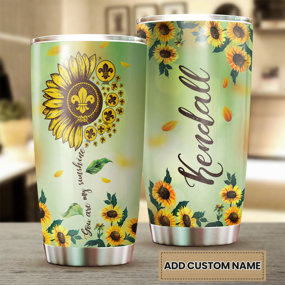 Camellia Personalized Sunflower Boyscouts American You Are My Sunshine Stainless Steel Tumbler - Double-Walled Insulation Travel Thermal Cup With Lid Gift For Boy Scouts Teenager