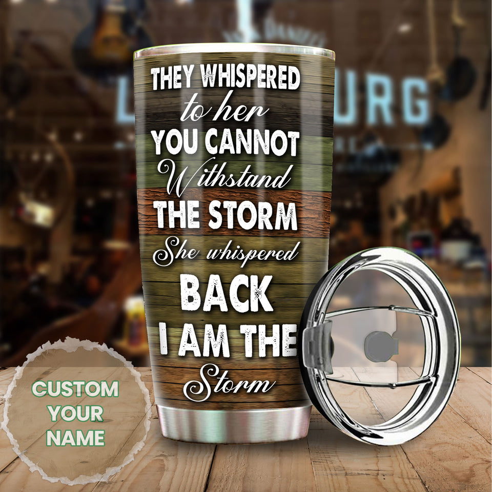 Camellia Personalized Nurse I Am The Storm Stainless Steel Tumbler - Customized Double-Walled Insulation Thermal Cup With Lid Gift For Nurse