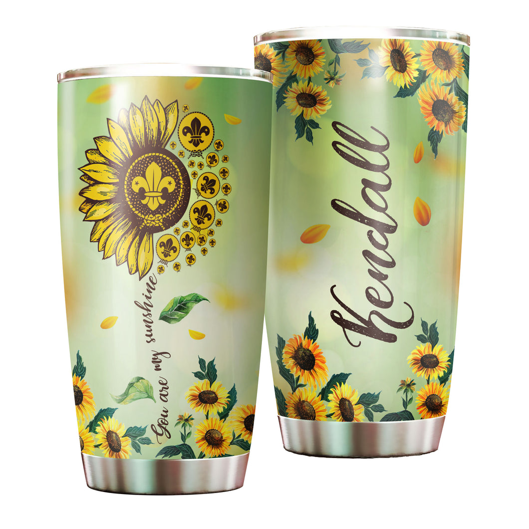 Camellia Personalized Sunflower Boyscouts American You Are My Sunshine Stainless Steel Tumbler - Double-Walled Insulation Travel Thermal Cup With Lid Gift For Boy Scouts Teenager