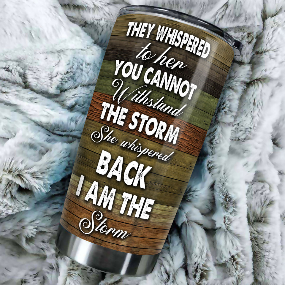 Camellia Personalized Nurse I Am The Storm Stainless Steel Tumbler - Customized Double-Walled Insulation Thermal Cup With Lid Gift For Nurse