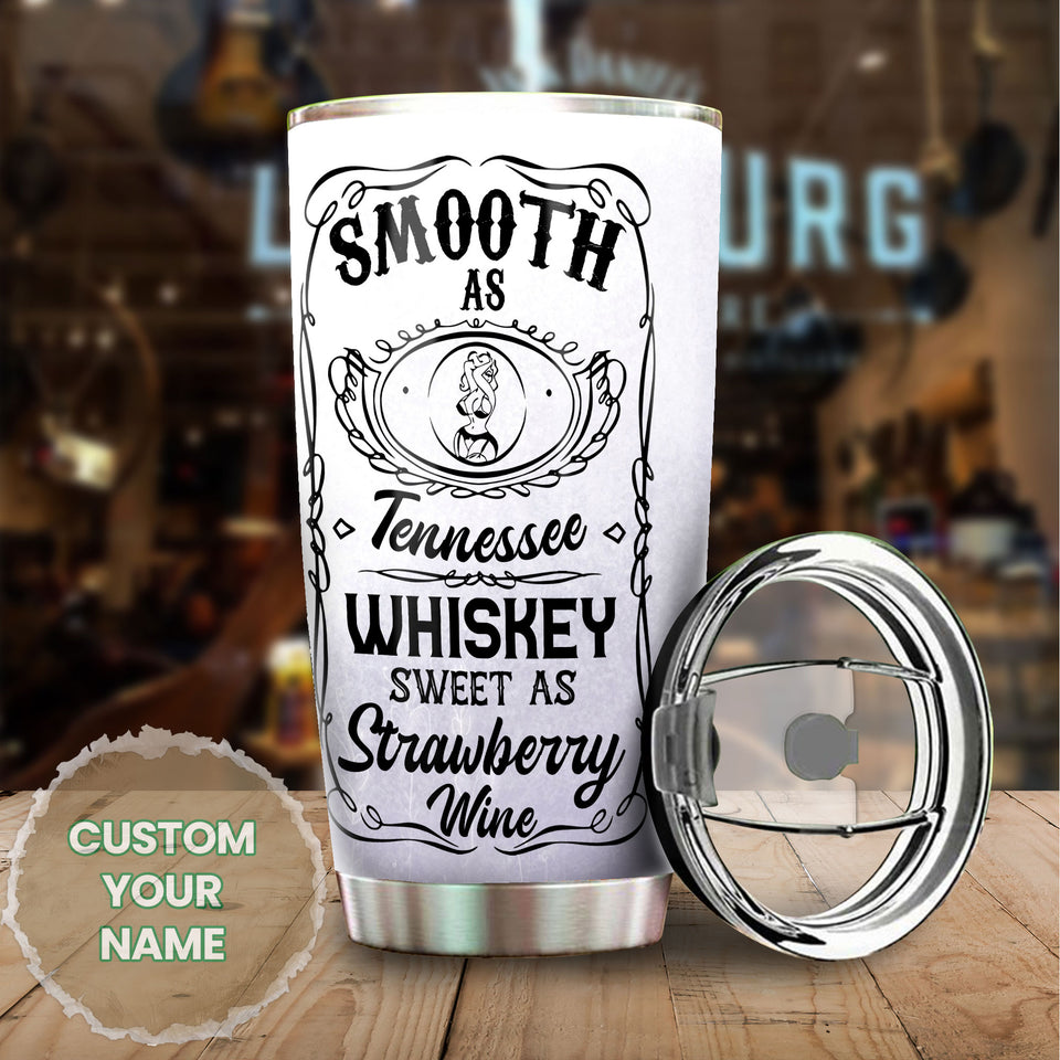 Camellia Personalized Afro Girl Country Music Smooth As Tennessee Strawberry Wine Stainless Steel Tumbler - Double-Walled Insulation Thermal Cup With Lid Gift For Girl Loves Whiskey