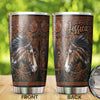 Camellia Personalized Farm Horse Graphics Stainless Steel Tumbler - Double-Walled Insulation Travel Thermal Cup With Lid Gift For Horse Lover Barrel Racing Fan