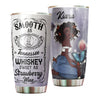 Camellia Personalized Afro Girl Country Music Smooth As Tennessee Strawberry Wine Stainless Steel Tumbler - Double-Walled Insulation Thermal Cup With Lid Gift For Girl Loves Whiskey