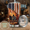 Camellia Personalized Horse American USA FLag Graphics Stainless Steel Tumbler - Double-Walled Insulation Travel Thermal Cup With Lid Gift For Horse Lover Barrel Racing