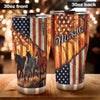 Camellia Personalized Horse American USA FLag Graphics Stainless Steel Tumbler - Double-Walled Insulation Travel Thermal Cup With Lid Gift For Horse Lover Barrel Racing