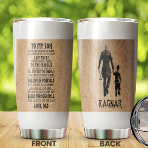 Camellia Personalized Viking To My Son Motivational Quotes Stainless Steel Tumbler - Double-Walled Insulation Thermal Cup With Lid Dad Gift To Son