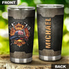 Camellia Personalized Firefighter American Flag Metal Style Graphics Stainless Steel Tumbler - Double-Walled Insulation Thermal Cup With Lid Gift For Firemen Volunteer