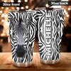 Camellia Personalized Zebra Animal Minimalism Graphics Stainless Steel Tumbler - Double-Walled Insulation Travel Thermal Cup With Lid Gift For Zebra Nature Animal Lover