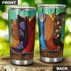 Camellia Personalized Hippie Cowboy Boots Painting Vintage Graphic Stainless Steel Tumbler - Double-Walled Insulation Travel Thermal Cup With Lid Gift For Teenager Hipster