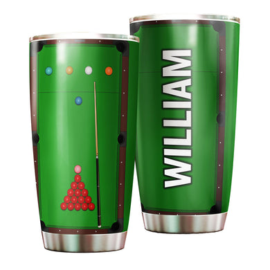 Camellia Personalized Billiards Balls Pool Player Graphics Stainless Steel Tumbler - Double-Walled Insulation Sporty Thermal Cup With Lid Gift For Pool Player